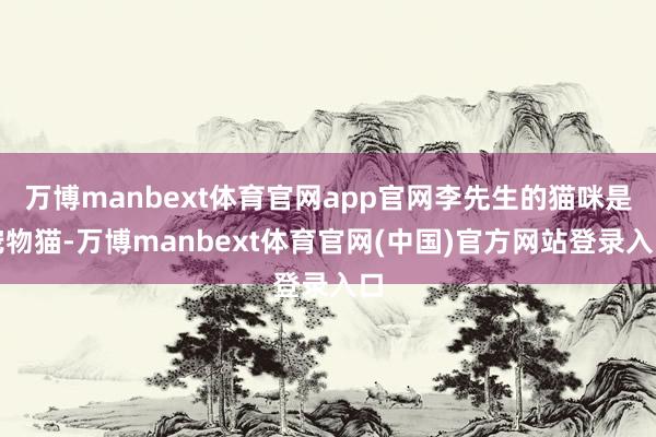 万博manbext体育官网app官网李先生的猫咪是宠物猫-万博manbext体育官网(中国)官方网站登录入口