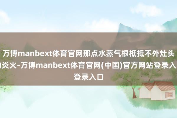 万博manbext体育官网那点水蒸气根柢抵不外灶头的炎火-万博manbext体育官网(中国)官方网站登录入口