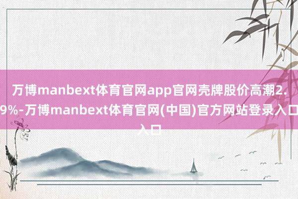万博manbext体育官网app官网壳牌股价高潮2.9%-万博manbext体育官网(中国)官方网站登录入口